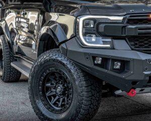 bull bar, front bar, front bumper bar, supreme x-series front bar for Ford Next GEN Everest with light bar, cube lights, indicator, fog lights, bash plate, recovery points, winch compatible full bumper replacement