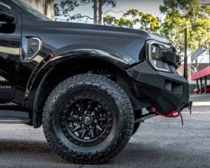 bull bar, front bar, front bumper bar, supreme x-series front bar for Ford Next GEN Everest with light bar, cube lights, indicator, fog lights, bash plate, recovery points, winch compatible full bumper replacement