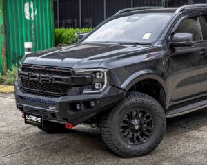 next gen ranger bull bar, front bar, front bumper bar, supreme x-series front bar for ford next gen ranger wildtrak everest with light bar, cube lights, indicator, fog lights, bash plate, recovery points, winch compatible full bumper replacement