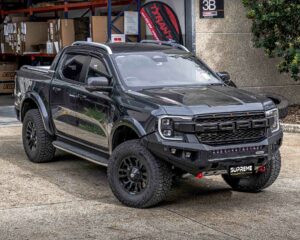 next gen ranger bull bar, front bar, front bumper bar, supreme x-series front bar for ford next gen ranger wildtrak everest with light bar, cube lights, indicator, fog lights, bash plate, recovery points, winch compatible full bumper replacement