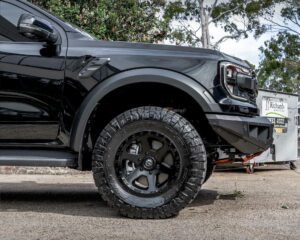 next gen raptor bull bar, front bar, front bumper bar, supreme x-series front bar for Ford Next GEN Raptor with light bar, cube lights, indicator, fog lights, bash plate, recovery points, winch compatible full bumper replacement