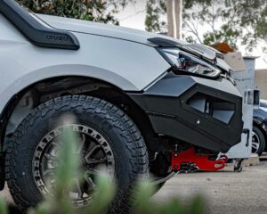 mux bull bar, front bar, front bumper bar, supreme x-series front bar for Isuzu MUX with light bar, cube lights, indicator, fog lights, bash plate, recovery points, winch compatible full bumper replacement