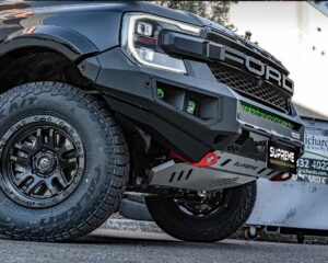 bull bar, front bar, front bumper bar, supreme x-series front bar for Ford Next GEN Everest with light bar, cube lights, indicator, fog lights, bash plate, recovery points, winch compatible full bumper replacement