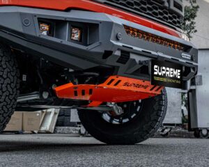 next gen raptor bull bar, front bar, front bumper bar, supreme x-series front bar for Ford Next GEN Raptor with light bar, cube lights, indicator, fog lights, bash plate, recovery points, winch compatible full bumper replacement