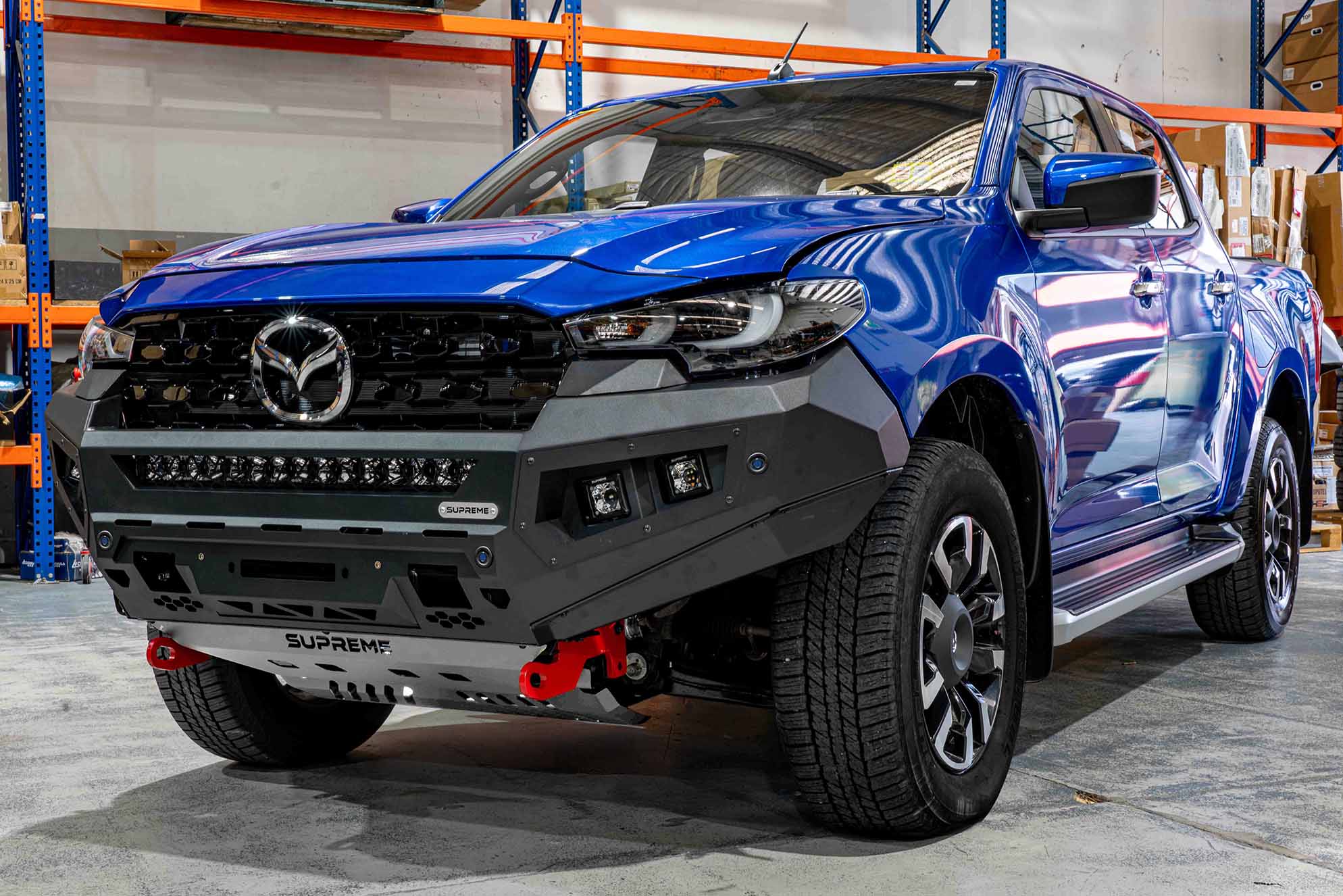 bt50 bull bar, supreme x-series front bar new bt50 2025 hoopless front bar bumper replacement bar mazda bt50