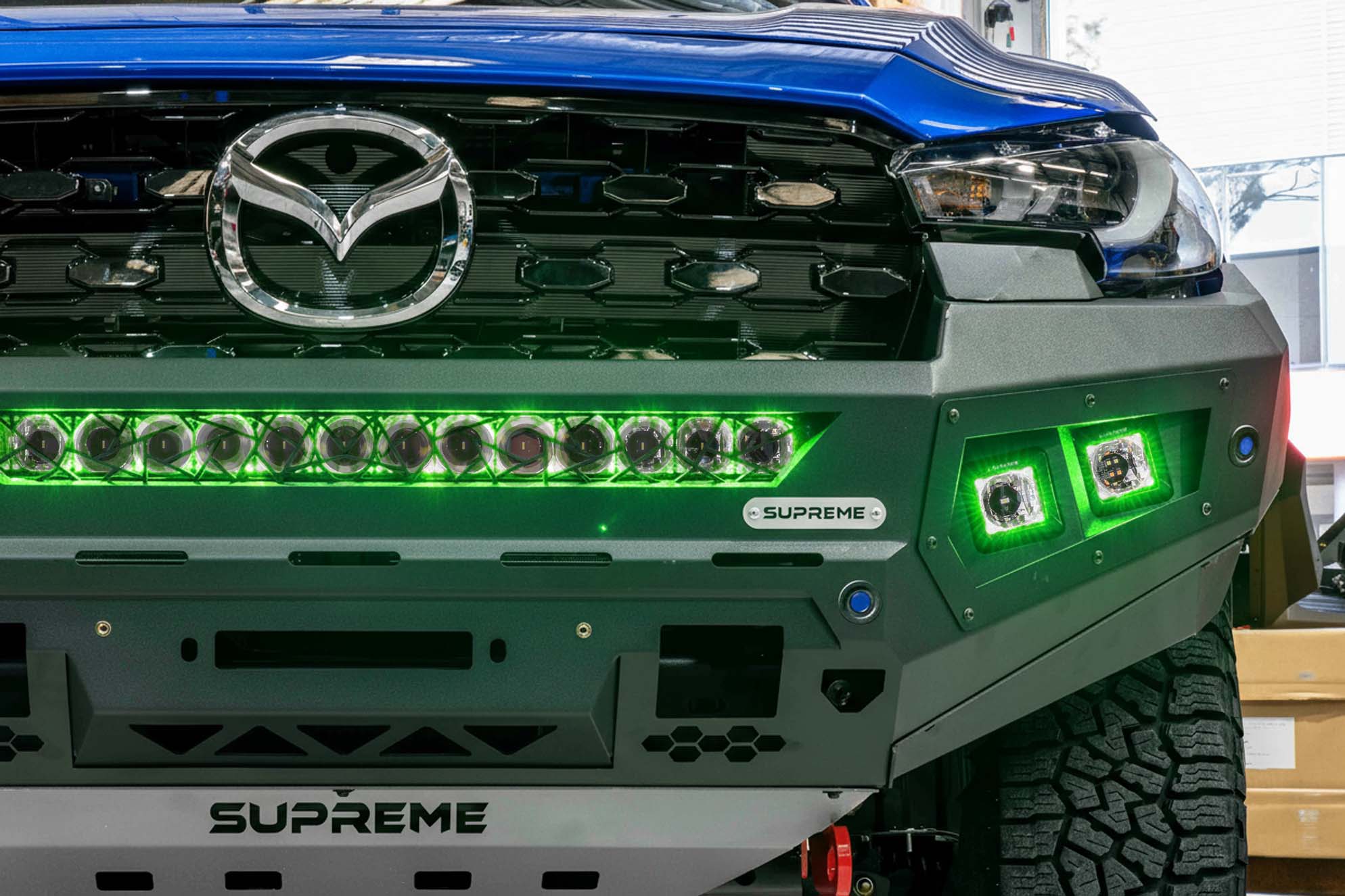 bt50 bull bar, supreme x-series front bar new bt50 2025 hoopless front bar bumper replacement bar mazda bt50