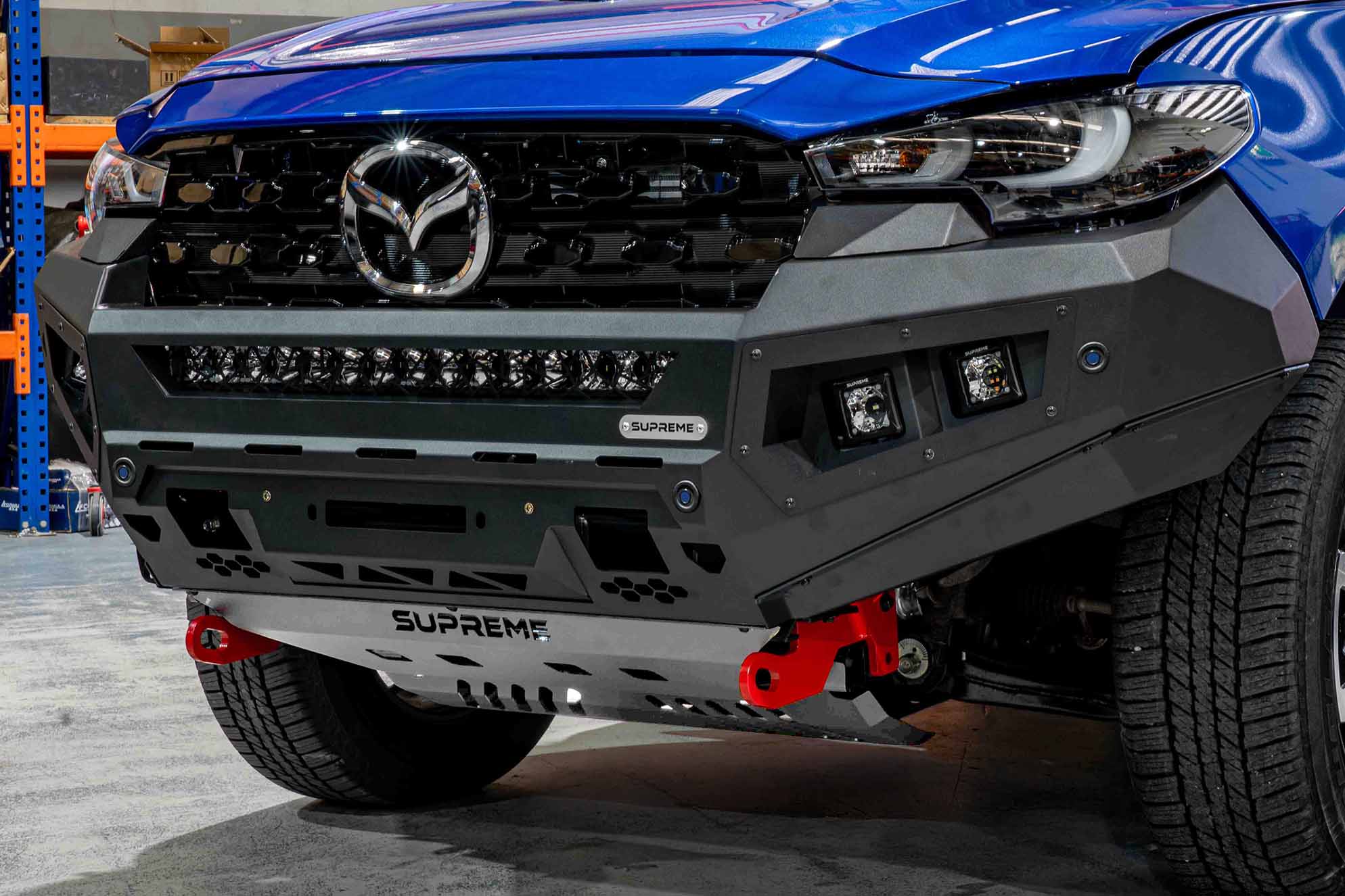 bt50 bull bar, supreme x-series front bar new bt50 2025 hoopless front bar bumper replacement bar mazda bt50